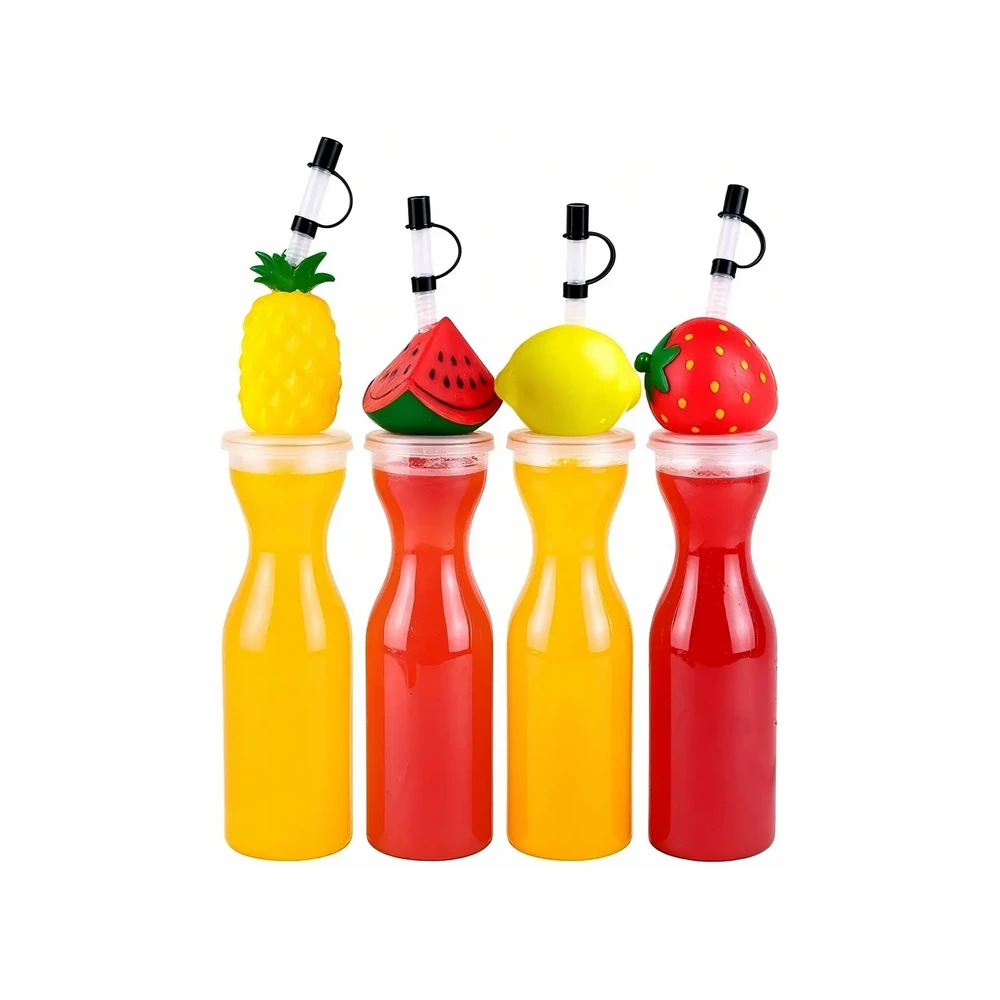 Cartoon Cup Fruit Series — 450 ml PET straw cup