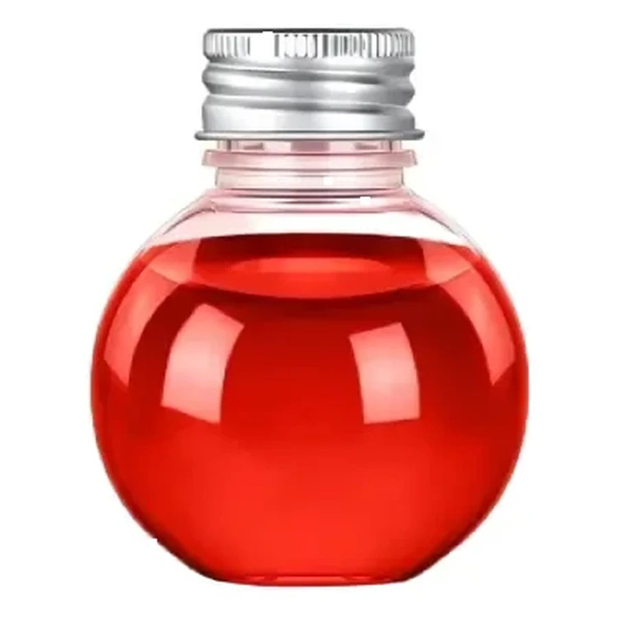 Red Apple Bottle with Silver Cap — 500 ml PET straw cup
