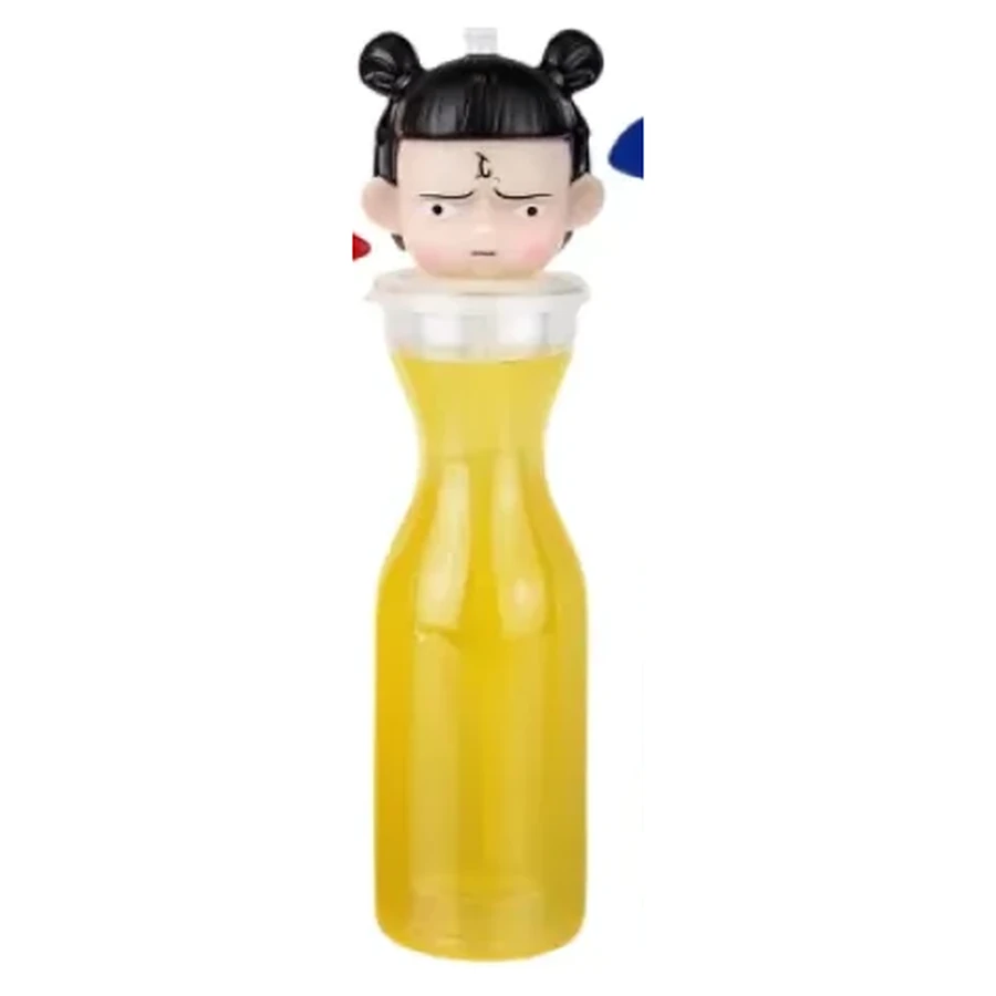 Doll Head Topper 450 ml Bottle — 450 ml PET straw cup