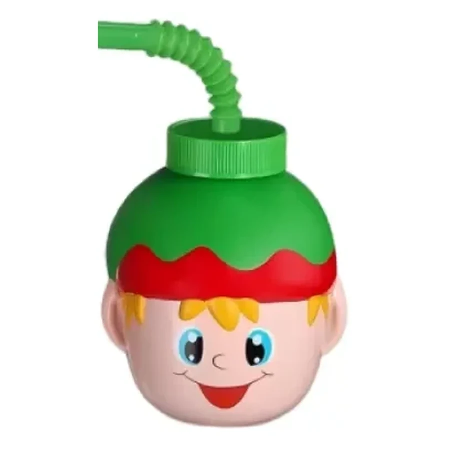Elf with Green Hat Ball Cup — 550 ml PET straw cup