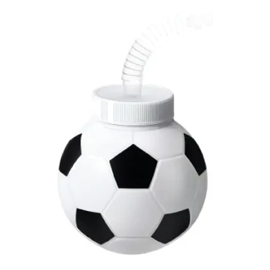 Pearl White Animal Face and Ball Cup — Style 02 — 500–1,000 ml PP straw cup