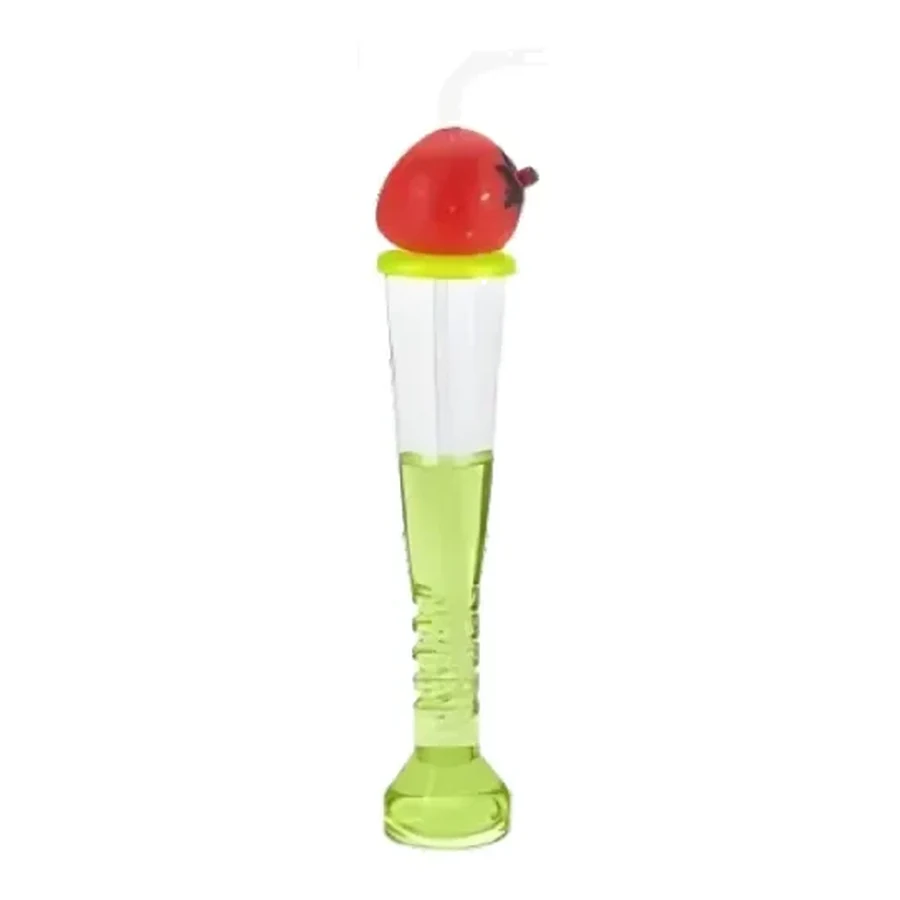 Lime and Red Cartoon Topper Long-Stem Cup — Style 02 — 350–450 ml PET straw cup