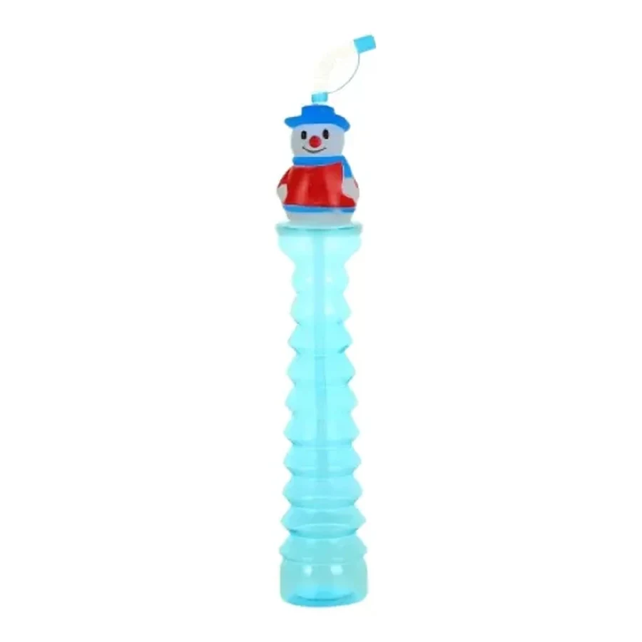 Teal and Red Cartoon Topper Long-Stem Cup — 350–450 ml PET straw cup