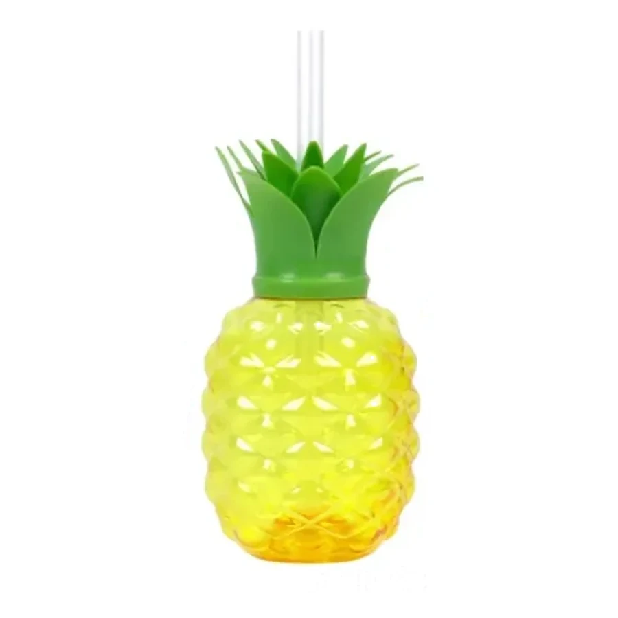 Lime and Green Shaped Fruit Character Cup — 500–600 ml PET straw cup