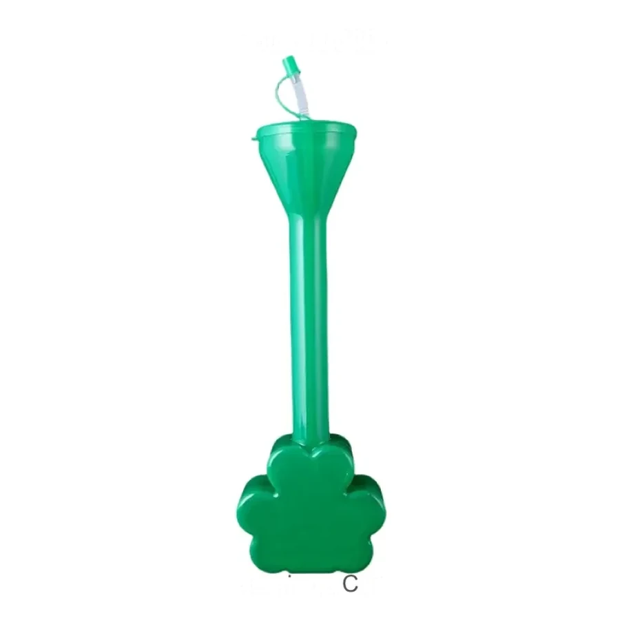 Green and Pink Shaped Fruit Character Cup — 500–600 ml PET straw cup