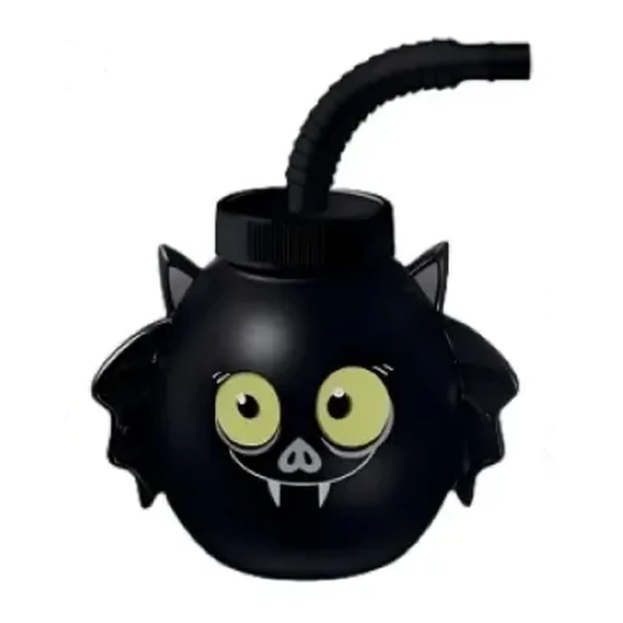 Lime and Red Halloween Monster Head Cup — 500–700 ml PP straw cup