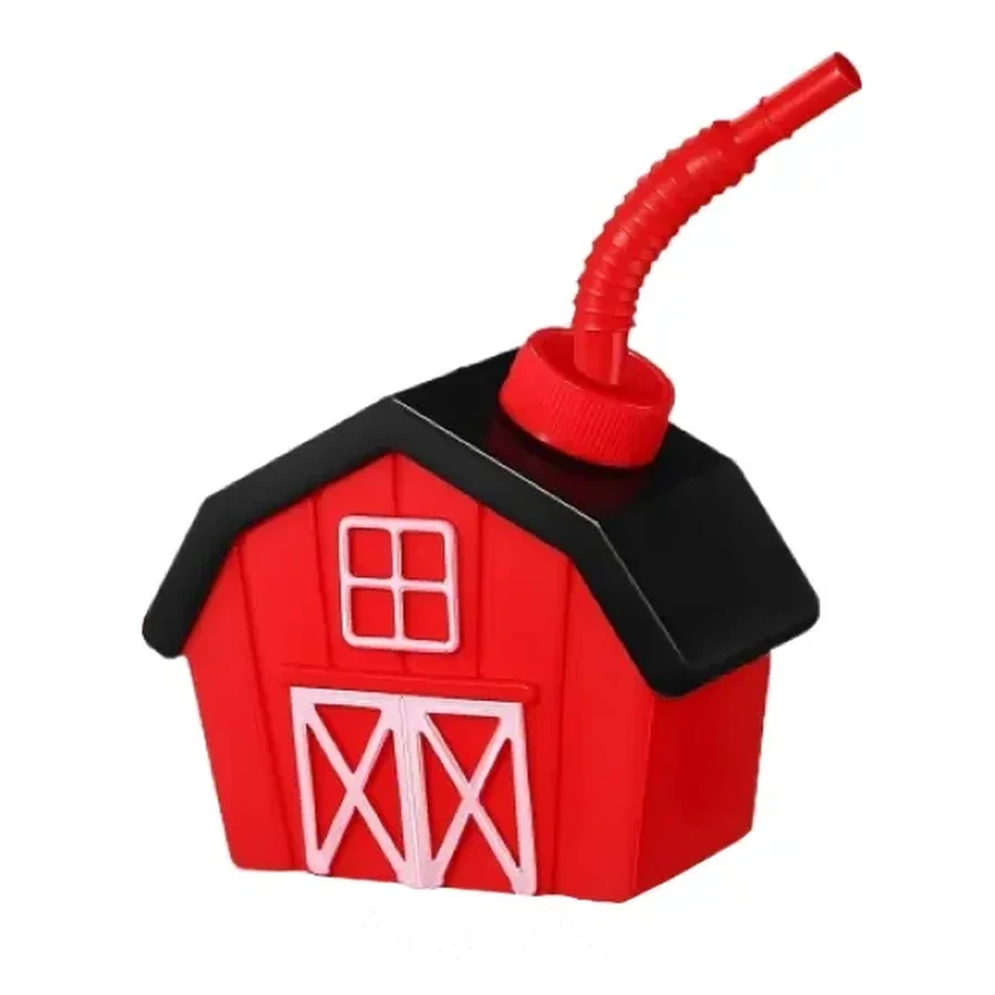 Red and Magenta Object-Shaped Novelty Cup — Style 02 — 500 ml PP straw cup