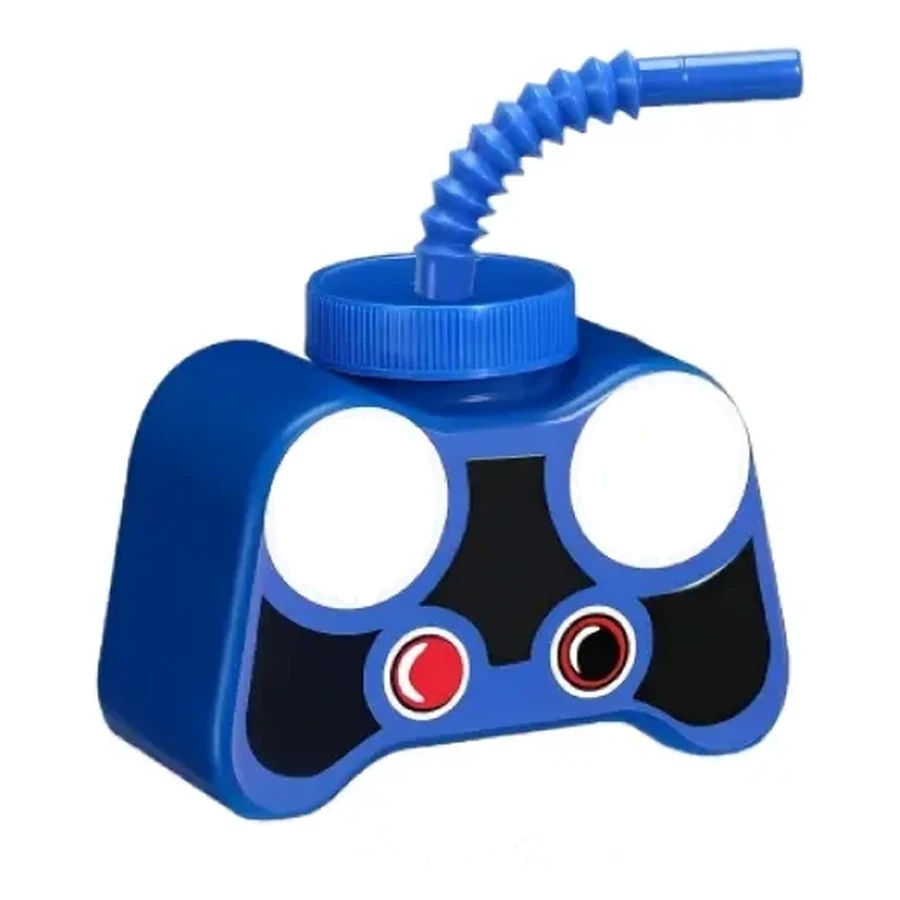 Blue and Red Object-Shaped Novelty Cup — Style 02 — 500 ml PP straw cup