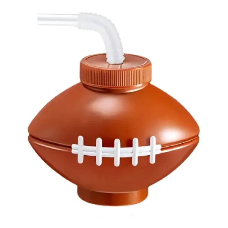 Orange and Pink Object-Shaped Novelty Cup — Style 02 — 500 ml PP straw cup