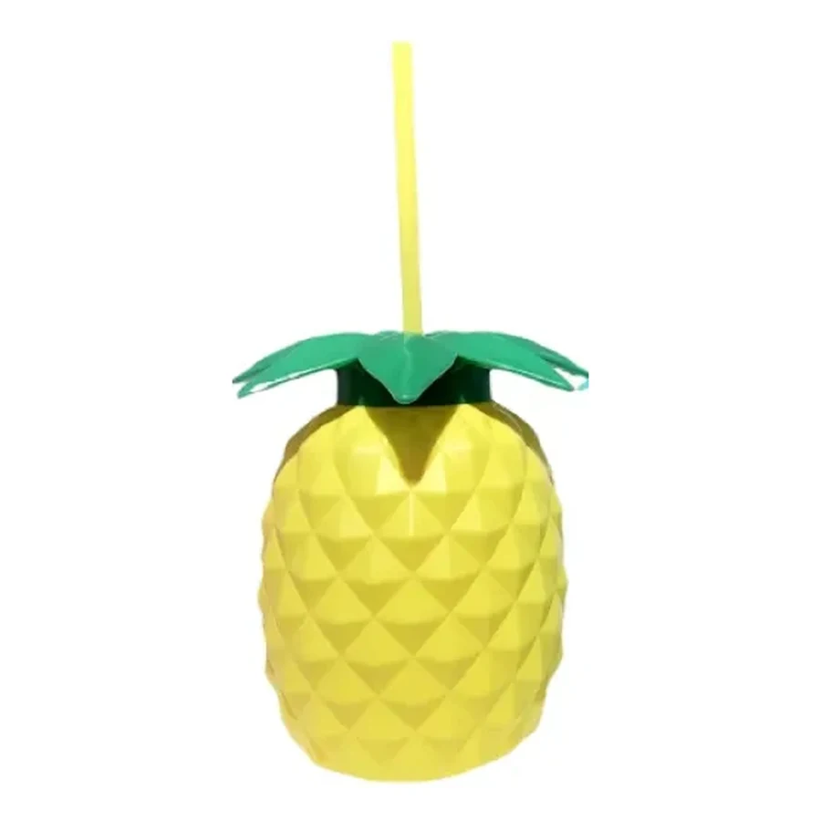 Yellow and Green Pineapple Tropical Cup — Style 05 — 500–1,000 ml PP straw cup