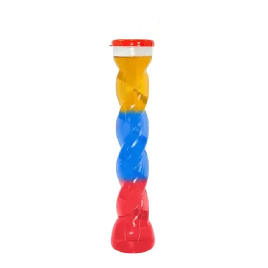 Red and Yellow Colour-Block Twist Cup — 350–450 ml PET straw cup